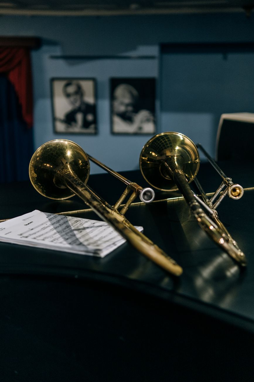 close up of two trumpets